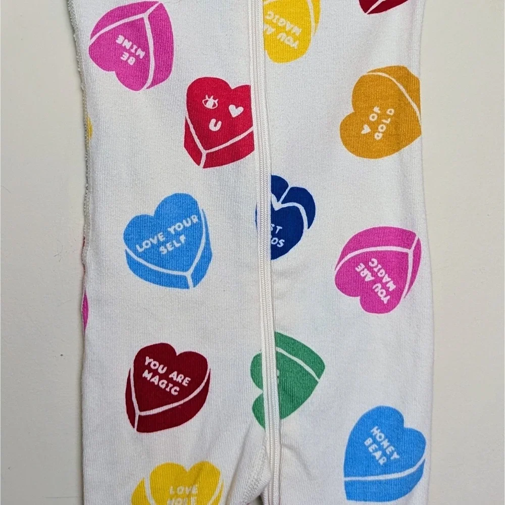 Hanna Andersson Candy Hearts Valentines Pajamas Baby Size 0-3 Months